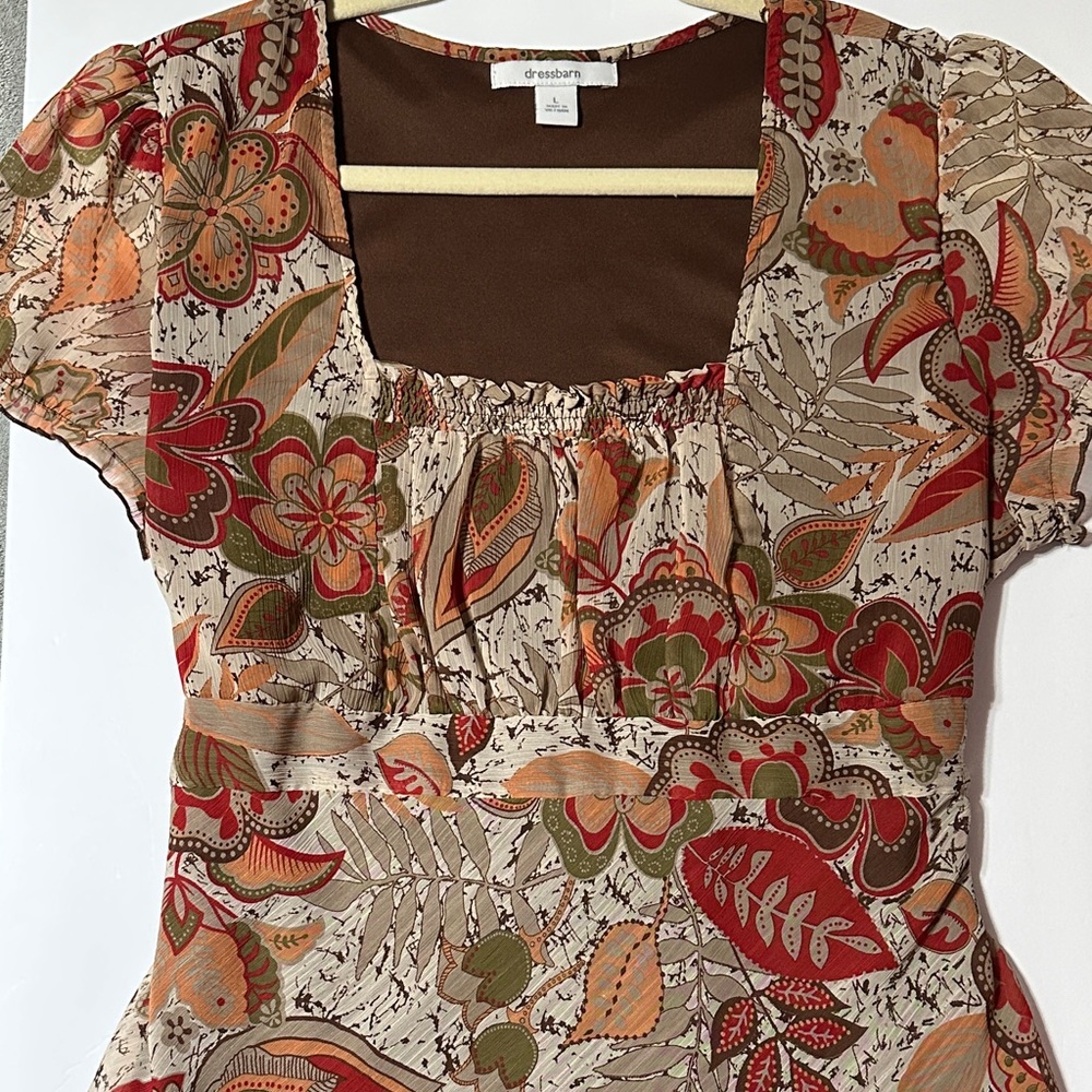 Dressbarn Floral Print Women's Babydoll Style Top, L